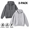 Men's Full-Zip Hooded Sweatshirts Pack of 2 Comfortable Athletic Hoodies