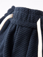 Men's Loose Fit Wide-Leg Drape Twill Knitted Pants with Elastic Waist