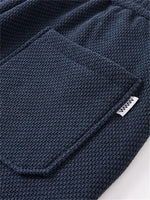 Men's Loose Fit Wide-Leg Drape Twill Knitted Pants with Elastic Waist