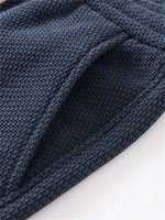 Men's Loose Fit Wide-Leg Drape Twill Knitted Pants with Elastic Waist