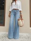 High-Waist Wide-Leg Denim Jeans