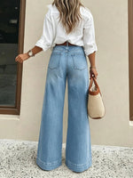 High-Waist Wide-Leg Denim Jeans