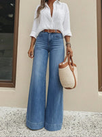 High-Waist Wide-Leg Denim Jeans