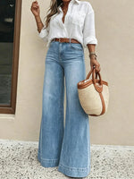 High-Waist Wide-Leg Denim Jeans