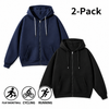 Men's Full-Zip Hooded Sweatshirts Pack of 2 Comfortable Athletic Hoodies