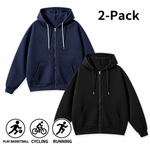 Men's Full-Zip Hooded Sweatshirts Pack of 2 Comfortable Athletic Hoodies