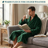 Men's Classic Fleece Robe Long Sleeve Blue