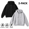 Men's Full-Zip Hooded Sweatshirts Pack of 2 Comfortable Athletic Hoodies