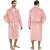 Men's Classic Fleece Robe Long Sleeve Blue