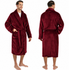 Men's Classic Fleece Robe Long Sleeve Blue