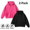 Men's Full-Zip Hooded Sweatshirts Pack of 2 Comfortable Athletic Hoodies