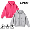 Men's Full-Zip Hooded Sweatshirts Pack of 2 Comfortable Athletic Hoodies