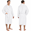Men's Classic Fleece Robe Long Sleeve Blue