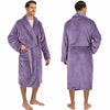 Men's Classic Fleece Robe Long Sleeve Blue