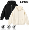 Men's Full-Zip Hooded Sweatshirts Pack of 2 Comfortable Athletic Hoodies