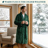 Men's Classic Fleece Robe Long Sleeve Blue