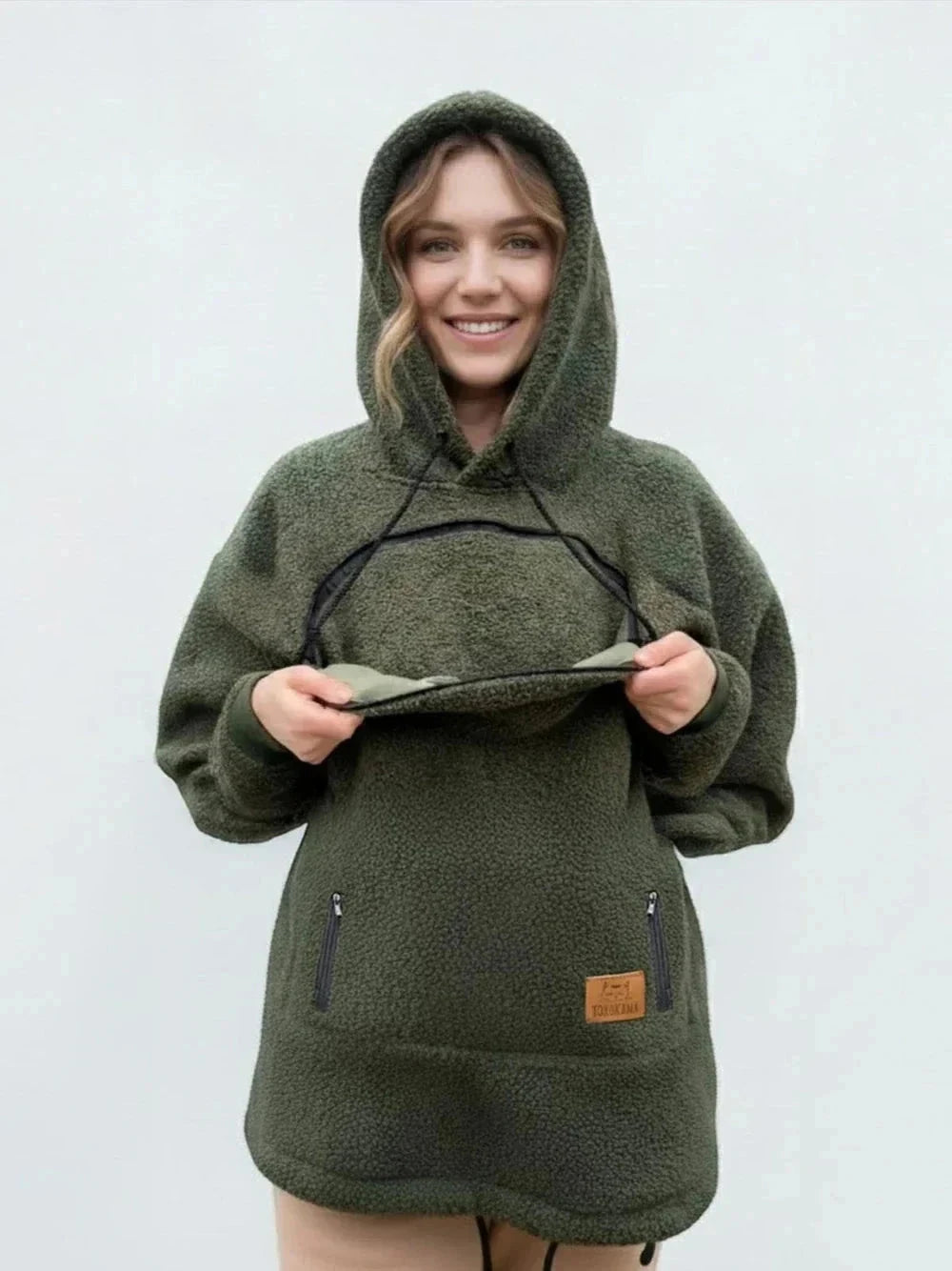 Pet Pocket Hoodie unisex hooded sweatshirt made of lamb wool