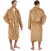 Men's Classic Fleece Robe Long Sleeve Blue