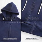 Men's Full-Zip Hooded Sweatshirts Pack of 2 Comfortable Athletic Hoodies
