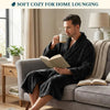 Men's Classic Fleece Robe Long Sleeve Blue