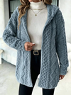 Women's Fuzzy Sherpa Hooded Cardigan, Soft Plush Fleece Open Front Coat