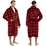 Men's Classic Fleece Robe Long Sleeve Blue