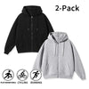 Men's Full-Zip Hooded Sweatshirts Pack of 2 Comfortable Athletic Hoodies