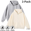 Men's Full-Zip Hooded Sweatshirts Pack of 2 Comfortable Athletic Hoodies