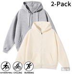 Men's Full-Zip Hooded Sweatshirts Pack of 2 Comfortable Athletic Hoodies
