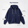 Men's Full-Zip Hooded Sweatshirts Pack of 2 Comfortable Athletic Hoodies
