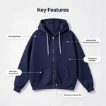 Men's Full-Zip Hooded Sweatshirts Pack of 2 Comfortable Athletic Hoodies