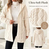 Women's Fuzzy Sherpa Hooded Cardigan, Soft Plush Fleece Open Front Coat