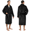 Men's Classic Fleece Robe Long Sleeve Blue