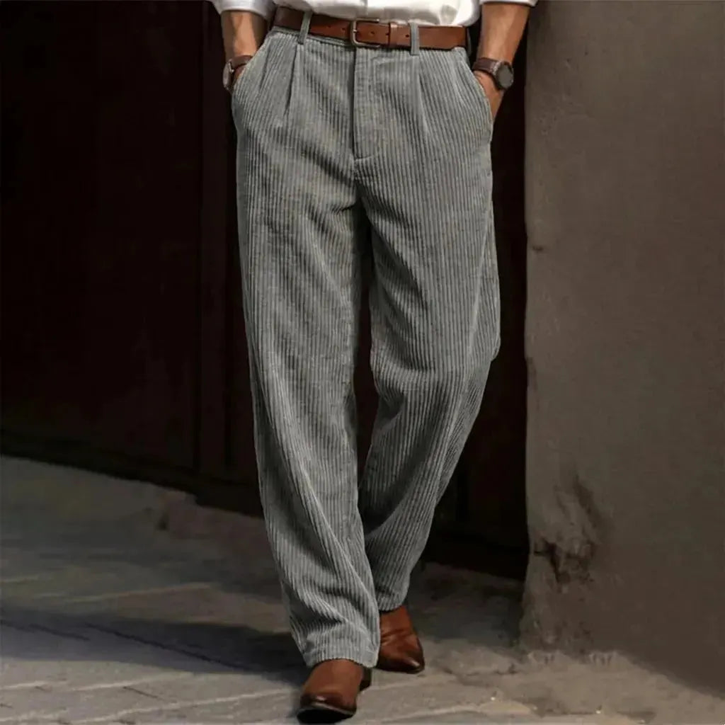 ✨Vertical Stripe Pleated Wide‐Leg Trousers