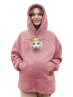 Pet Pocket Hoodie unisex hooded sweatshirt made of lamb wool
