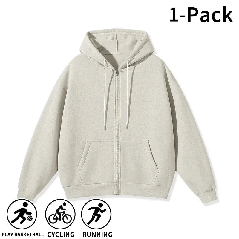 Men's Full-Zip Hooded Sweatshirts Pack of 2 Comfortable Athletic Hoodies