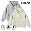 Men's Full-Zip Hooded Sweatshirts Pack of 2 Comfortable Athletic Hoodies